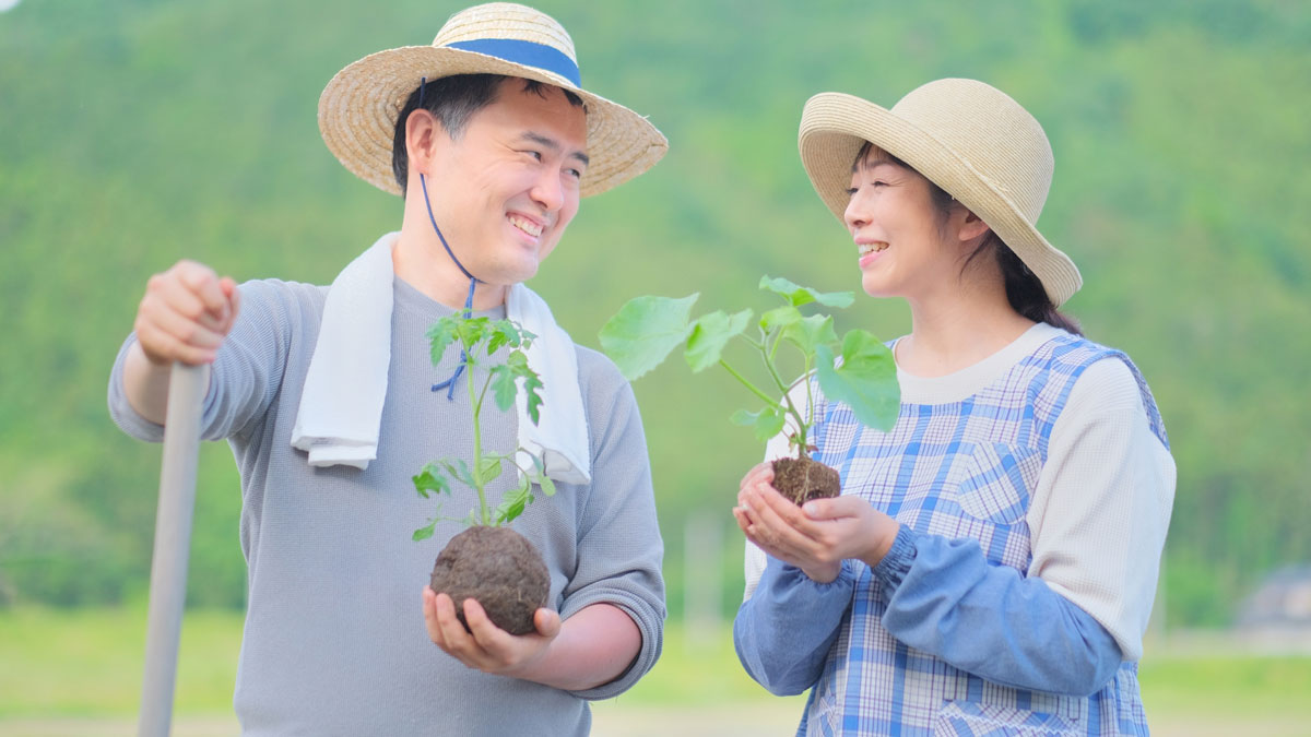 農家の夫婦