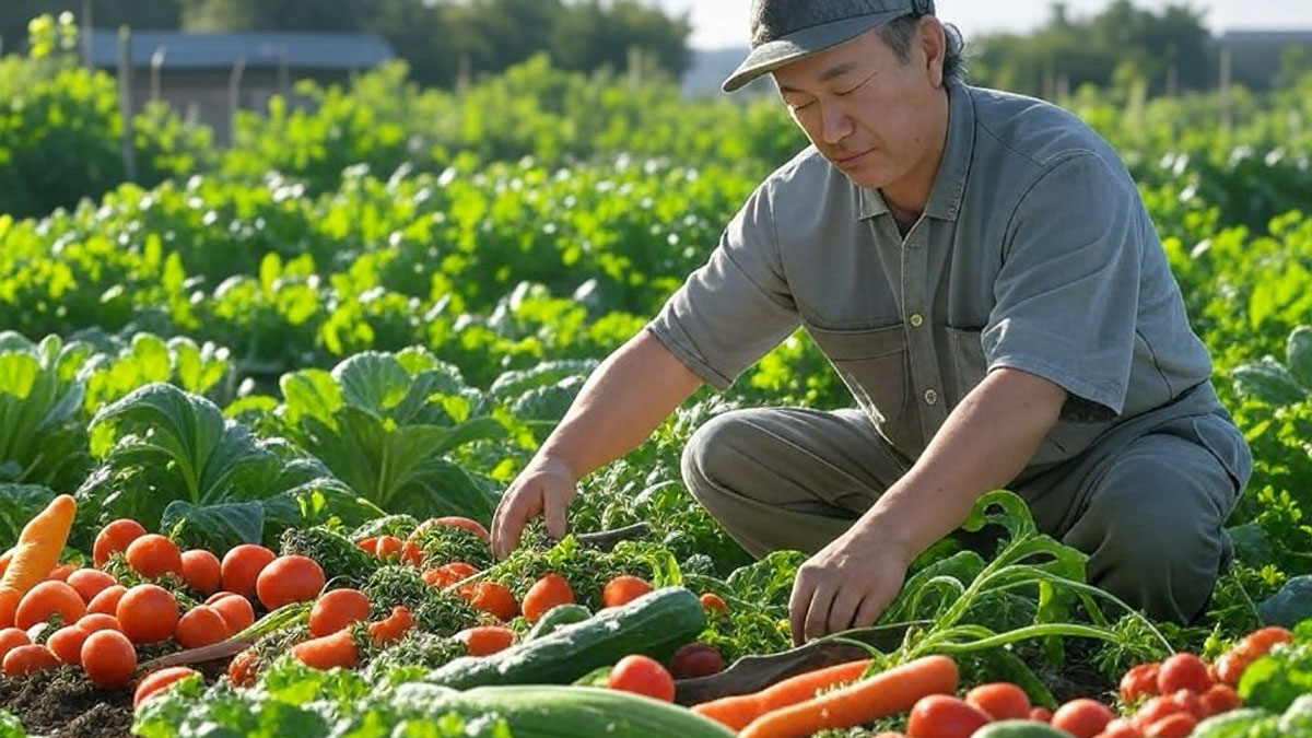 無農薬栽培の畑