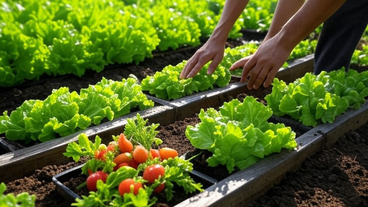 自然栽培の野菜畑